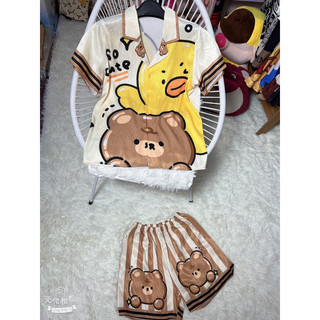 Bộ đùi  lụa xước ánh kim Cute