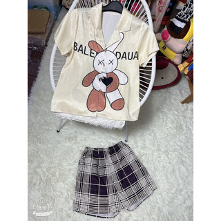 Bộ đùi  lụa xước ánh kim Cute
