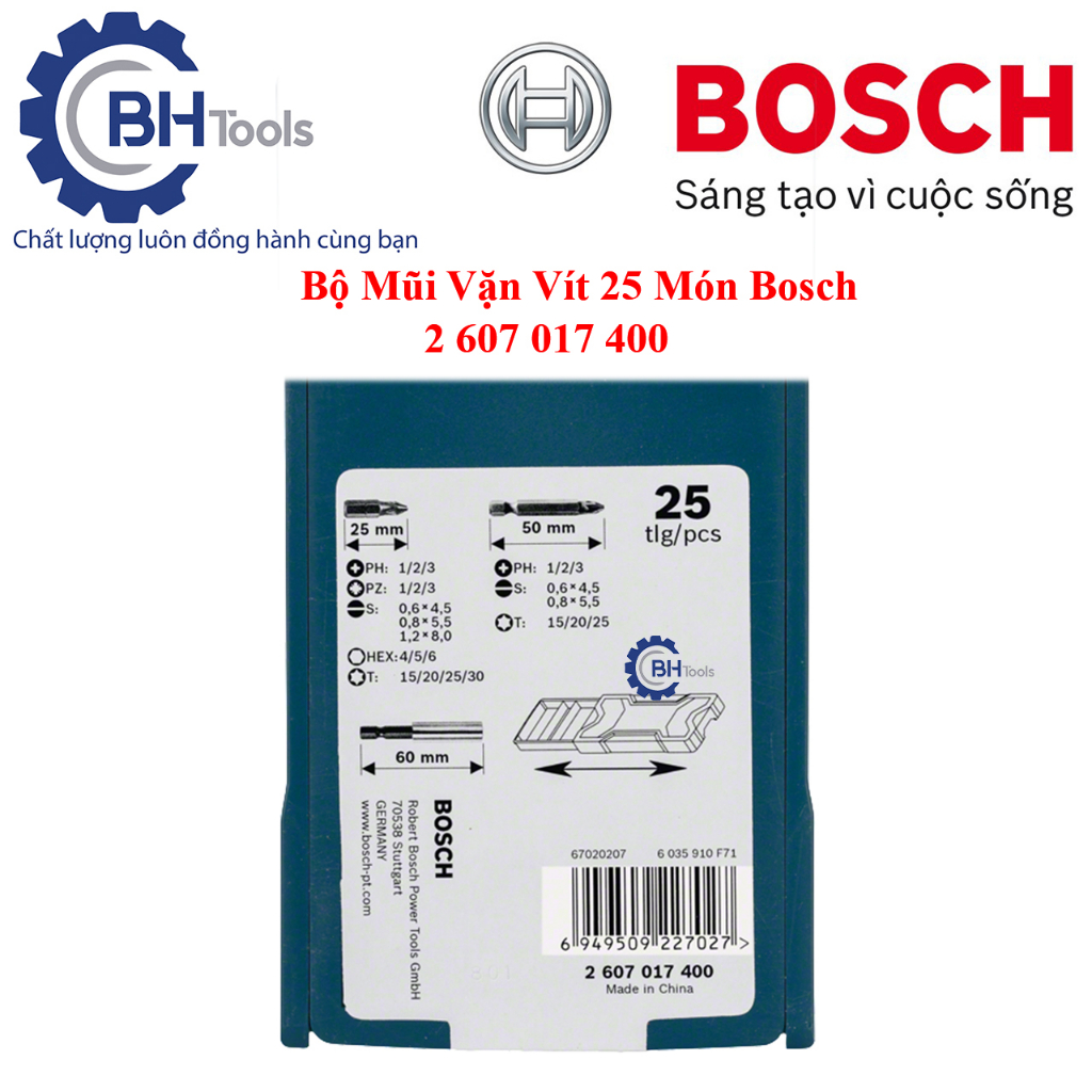 Bộ Mũi Vặn Vít Bosch 25 Món 2607017400 Chính Hãng