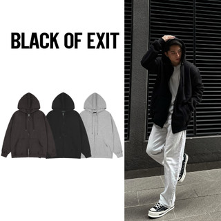 Áo Hoodie Zip TRƠN BLACK OF EXIT Khoác Nỉ Mũ Kéo Khóa Basic Nỉ Bông Cotton Unisex nam nữ Local Brand