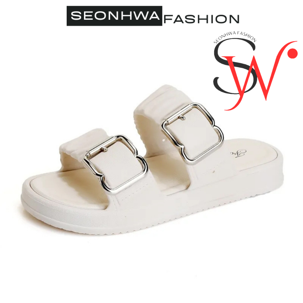 Dép bánh mì nữ 2 quai ngang sandal nữ SEONHWA cao 2cm chất liệu dẻo rất êm chân, sang chảnh cá tính G2288