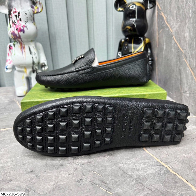 Giày lười nam da bò cao cấp 🎁 Giày da nam công sở băng đục đen trơn💥 Bảo hành nổ da 12 tháng✅ MC-228