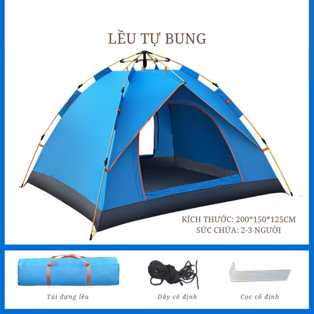 Lều cắm trại tự bung có thể tháo rời phần mái che để đi dã ngoại camping thiết kế cửa thông thoáng Minimal