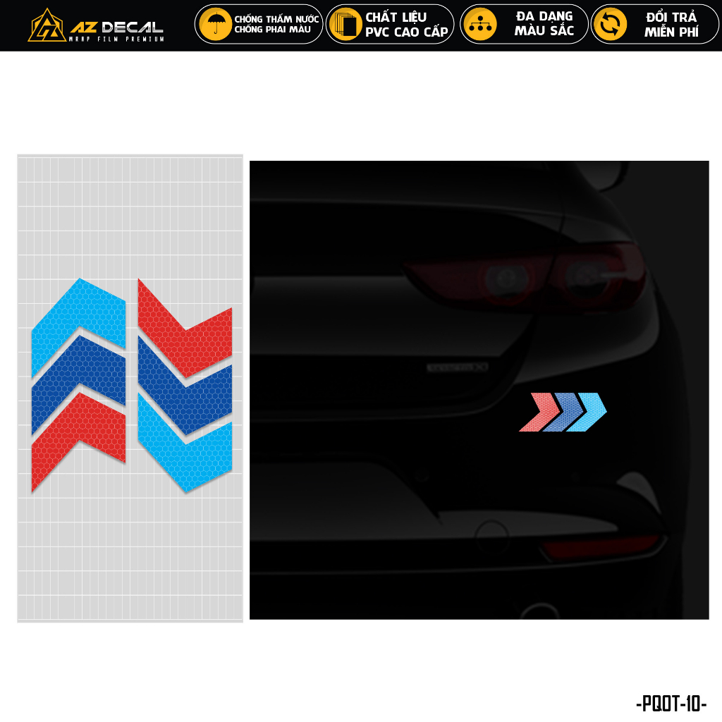 Decal Phản Quang Dán Ô Tô Mẫu Cờ Các Nước | PQOT-10 | Tem Dán Cản Sau Kính Lái Sườn Xe Hơi Oto Chống Nước