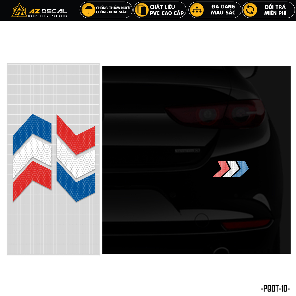 Decal Phản Quang Dán Ô Tô Mẫu Cờ Các Nước | PQOT-10 | Tem Dán Cản Sau Kính Lái Sườn Xe Hơi Oto Chống Nước