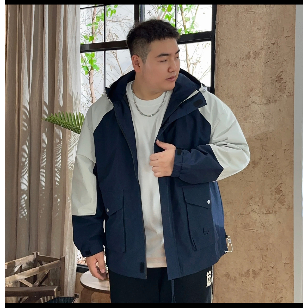 Áo Khoác Big Size Nam Revered 75kg-125kg, Áo Khoác Gió Nam Big Size Có Mũ KG1 Chống Nắng, Chống Nước Tiện Dụng,Thoải Mái