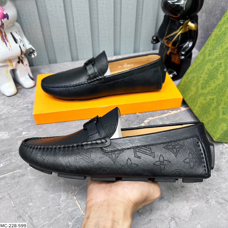 Giày lười nam da bò cao cấp 🎁 Giày da nam công sở băng đục đen trơn💥 Bảo hành nổ da 12 tháng✅ MC-228