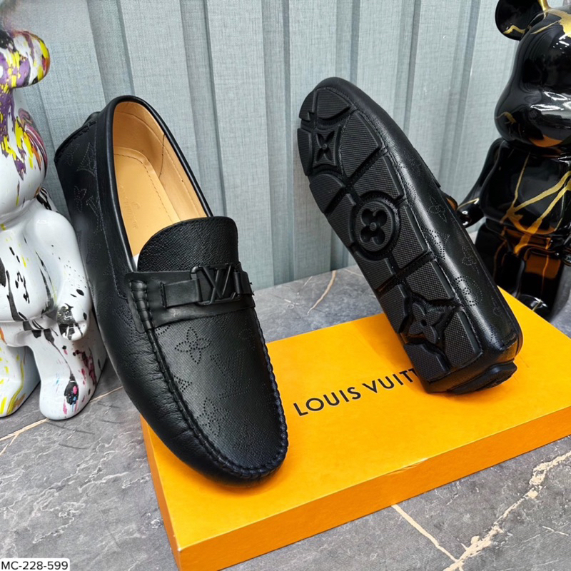 Giày lười nam da bò cao cấp 🎁 Giày da nam công sở băng đục đen trơn💥 Bảo hành nổ da 12 tháng✅ MC-228