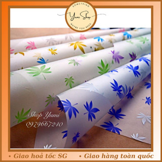 Giấy Kiếng Gói Hoa Gói Bánh Bao Vở Matte Hình Lá Phong