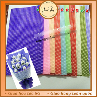 10 Tờ Giấy Lụa Gói Hoa Gói Quà Họa Tiết Chấm Bi Nhiều Màu Giấy Gói Hoa Tươi