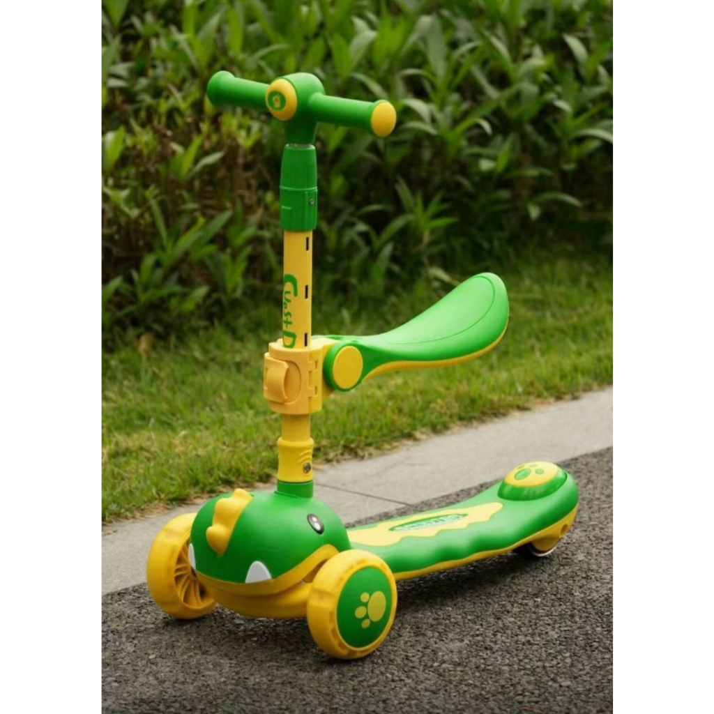 Xe trượt ngồi hình khủng long có đèn và phát nhạc theo sở thích của bé