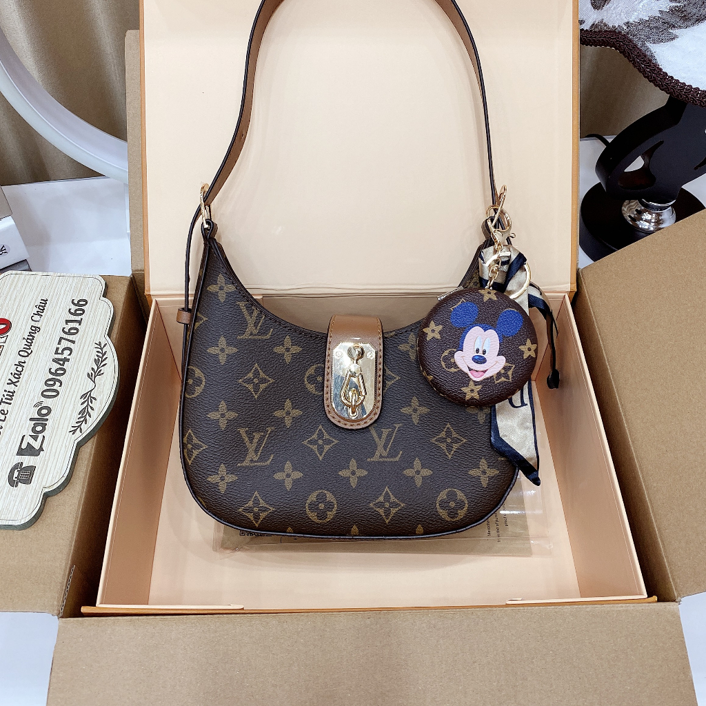 Túi kẹp nách mẫu mới có hộp tặng kèm khăn và gương thời trang bản cao cấp 2 bocx nam châm video ảnh thật MTA10/06