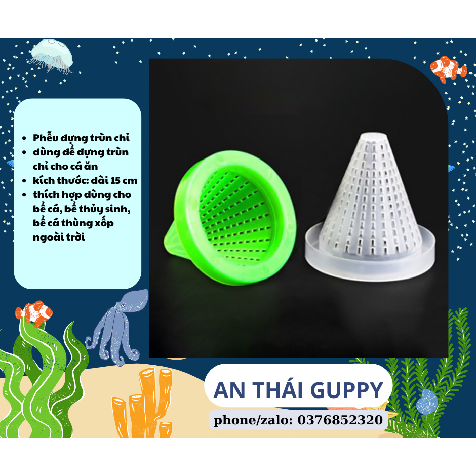 Phễu đựng trùn chỉ cho cá ăn