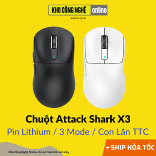 Chuột Không Dây Gaming Attack Shark X3 / Attack Shark X6 Chip PAW3395 (Tặng Grip Tape)