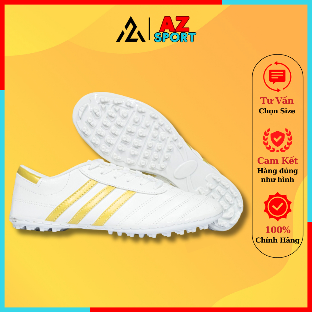 Giày 3 sọc chính hãng Wika đã khâu toàn bộ đế, da PU chống bám bẩn dễ vệ sinh