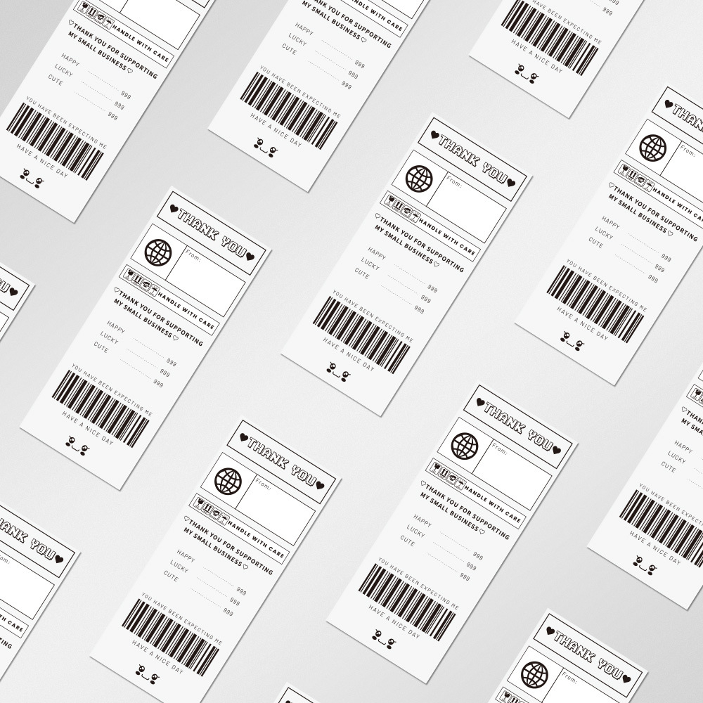Tem dán 50 sticker Thank you kiểu bưu thiếp Postcard TE28 decal niêm phong bao bì dán cảm ơn đẹp mắt