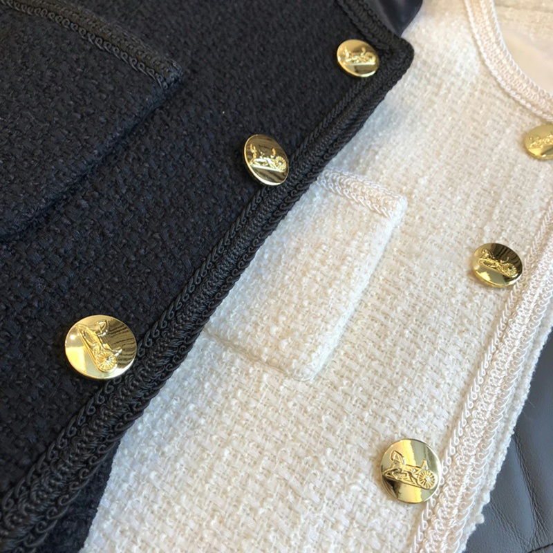 Áo Khoác Dạ Nữ Dáng Ngắn Cúc Đồng Vàng Sang Chảnh Hàng Quảng Châu A466