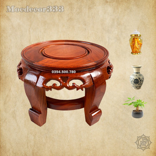 Kỷ chậu đôn kê tượng chậu cây cảnh lục bình gỗ Hương đá nhiều kích thước cao 20cm