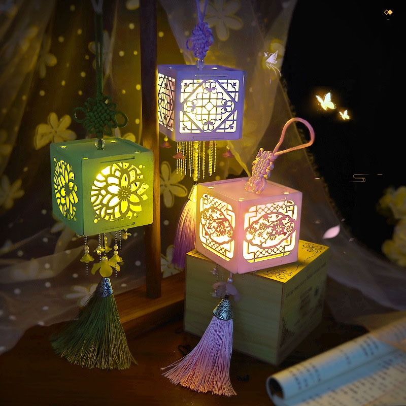 Bộ đèn lồng trung thu Trung Hoa Go Home cổ điển có đèn LED tự lắp ghép,quà tặng ý nghĩa cho người thân,bạn bè, trang trí