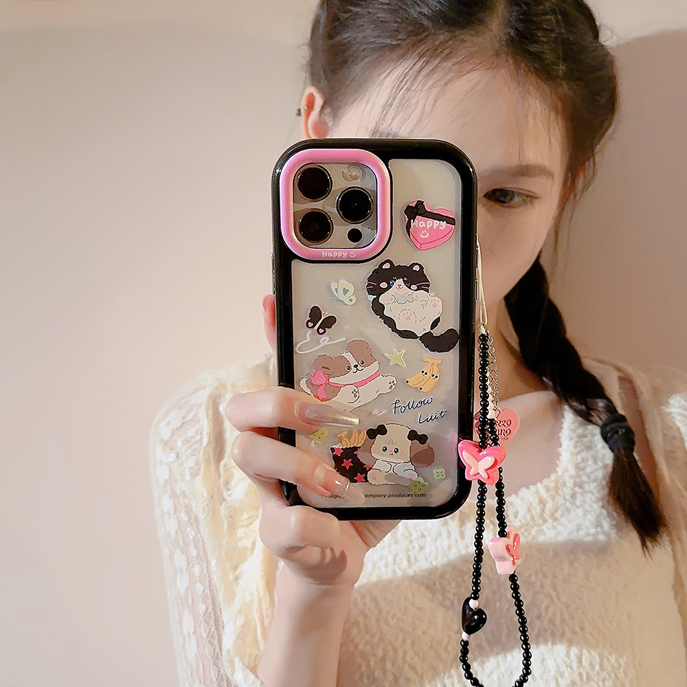 Dây đeo điện thoại xỏ hạt nhiều mẫu xinh xắn có thể làm móc khoá - Ina Case