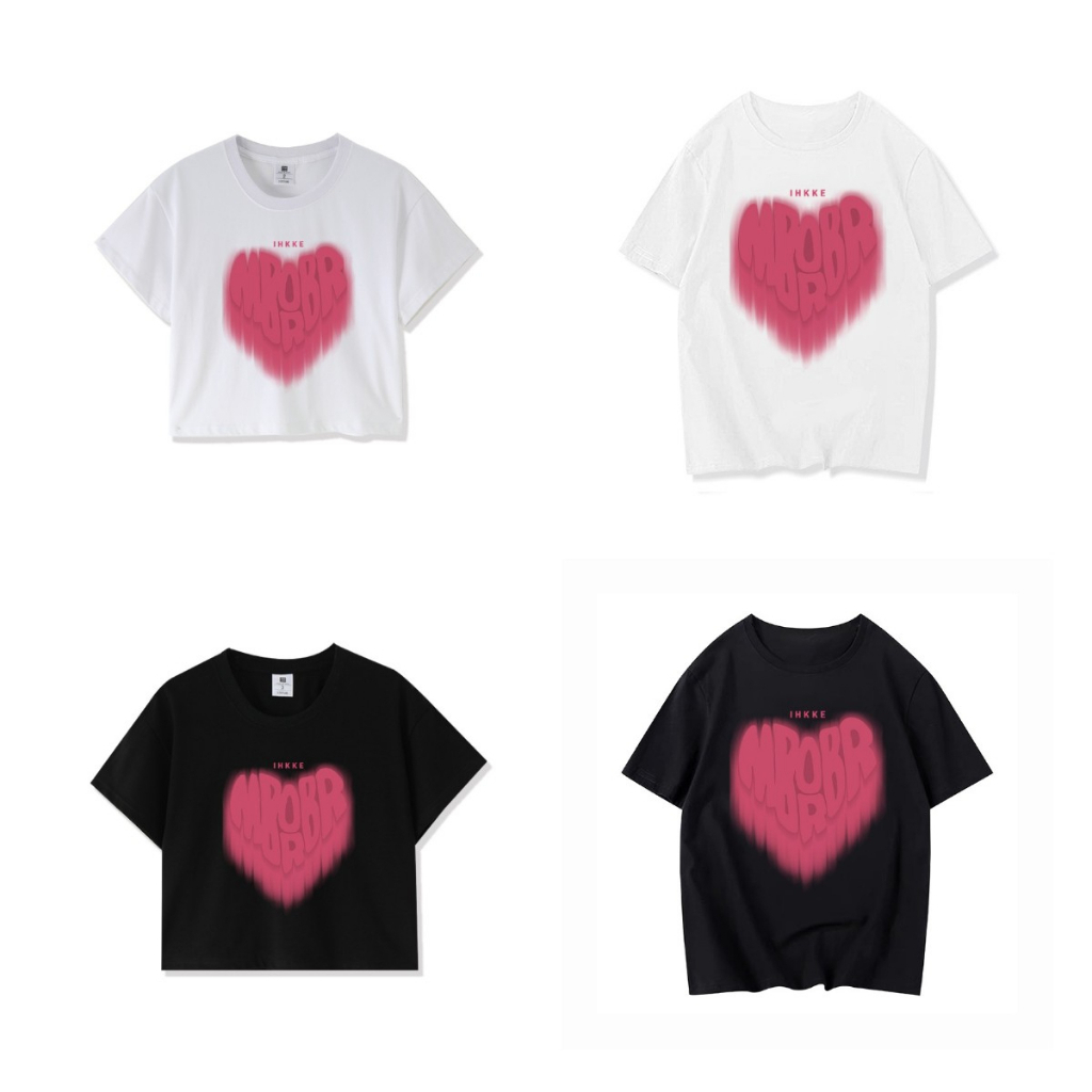 Áo Thun Đôi Nam Nữ Sơn Trái Tim Cotton Unisex Và Áo Croptop Baby NakaShop