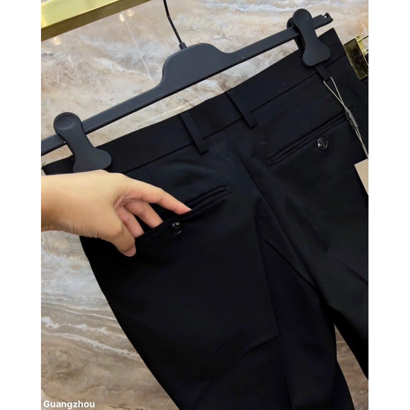 Quần Âu Ci Di Ong Thêu Vàng Trước Điểm Nhấn Chất Vải Dày Dặn Không Xổ Khi Giặt