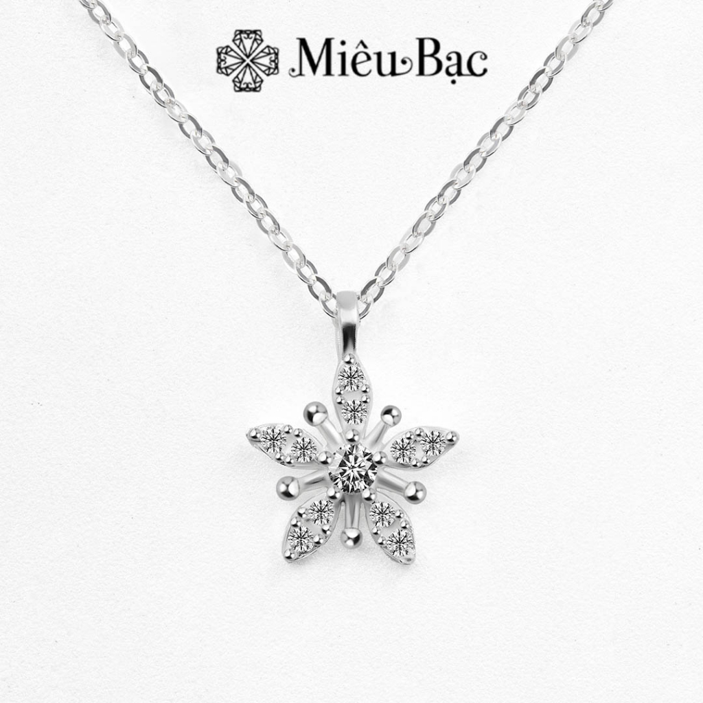 Dây chuyền bạc nữ S925 Miêu Bạc Vòng cổ nữ hình bông tuyết đính đá Snowflakes Necklace phụ kiện trang sức nữ D400553x