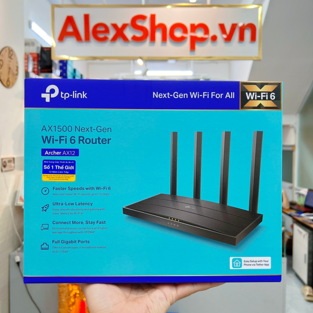 Phát WiFi 6 TP-Link Archer AX12 Hỗ Trợ Easy Mesh (Mesh Từ 2 Router Trở Lên) - Chính Hãng