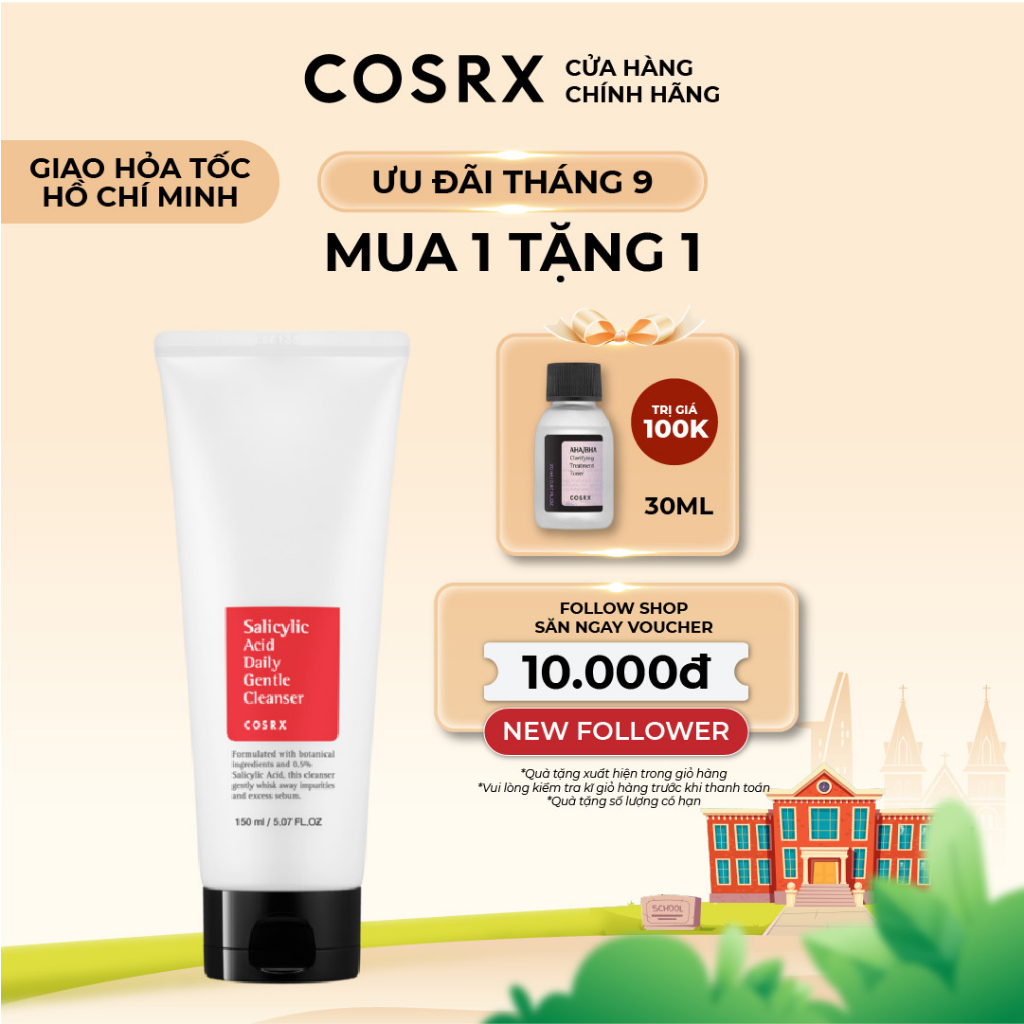 Sữa rửa mặt làm sạch sâu cho da COSRX Salicylic Acid Daily Gentle Cleanser 150ml