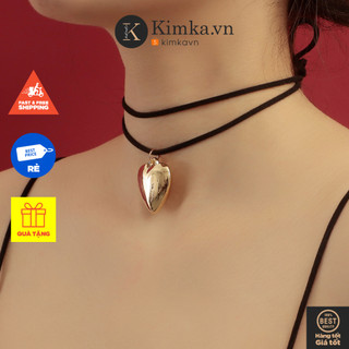 Vòng cổ choker mặt tim to tiểu thư nổi bật
