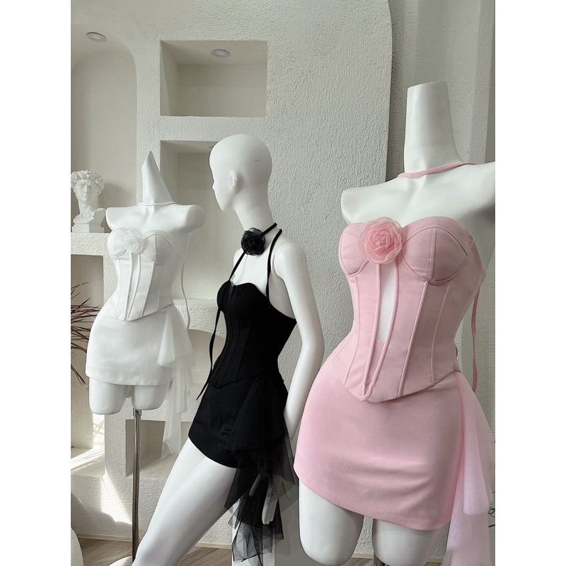 Set cúp lưới hoa y2k