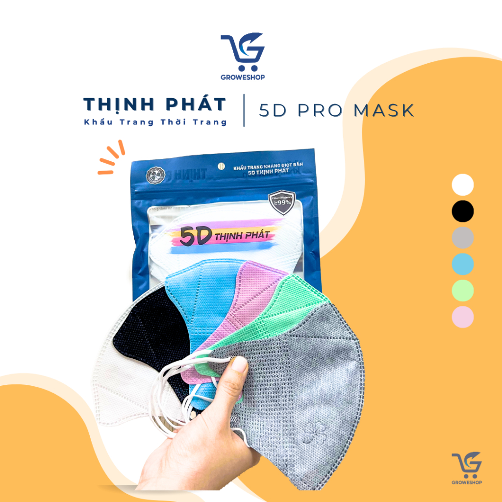 Khẩu Trang 5D Thịnh Phát 3 Lớp Kháng Khuẩn