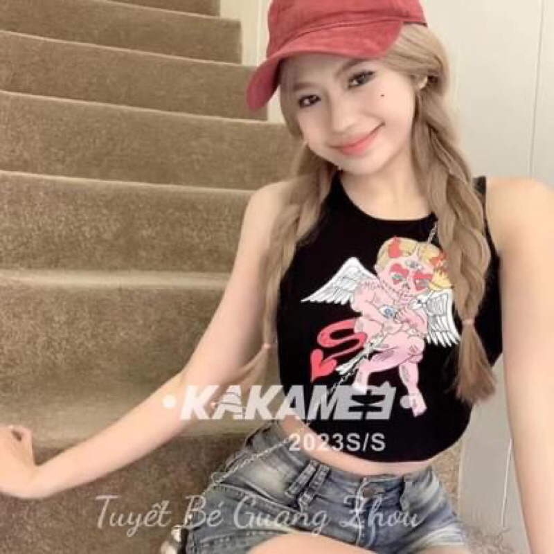 áo balo croptop hình dễ thương