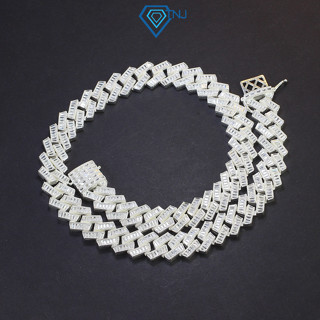  Dây chuyền Cuban bạc nam đính đá bản vuông 13mm sang trọng lấp lánh DCK0082 - Trang Sức TNJ 