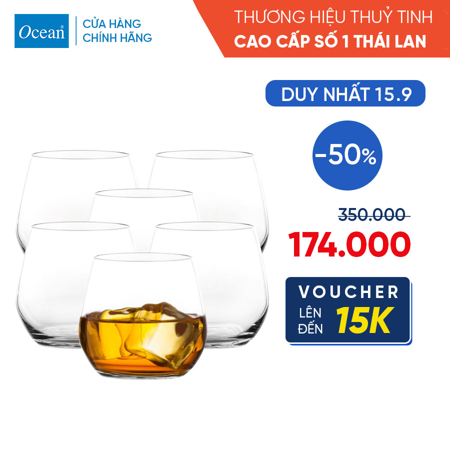 Bộ 6 Ly Rượu Thủy Tinh Ocean Lexington Rock 345ml