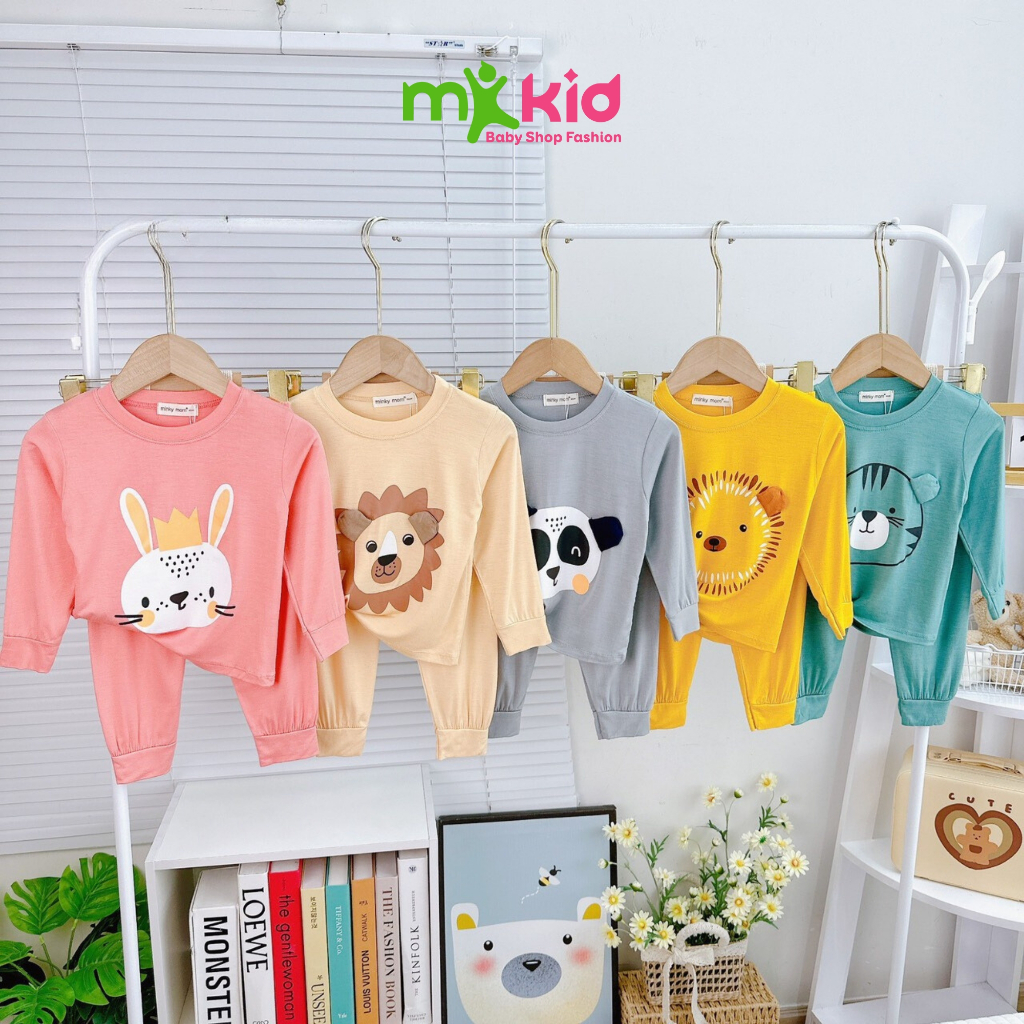 Bộ Thu Đông Cho Bé 7-27KG 💖 Bộ Thun Lạnh Dài Tay MK KID Với Họa Tiết OTO Và Phi Hành Gia Cho Bé Trai