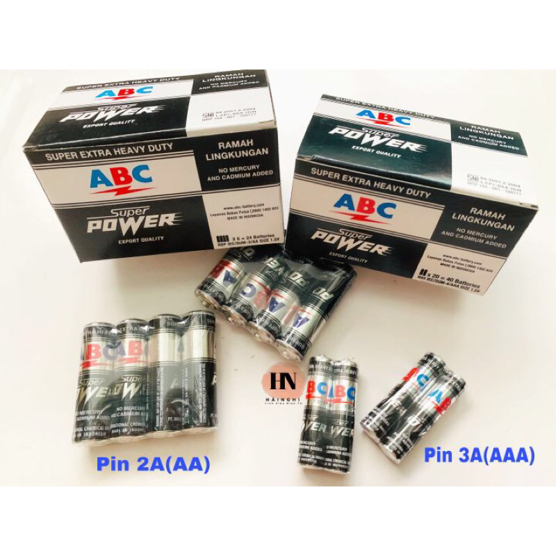 Pin ABC loại 2A, 3A ,1 hộp 40 viên