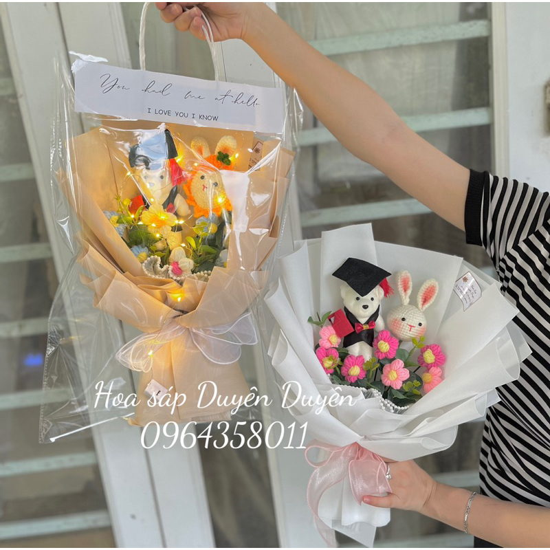 Mẫu hoa len tặng tốt nghiệp xinh xắn