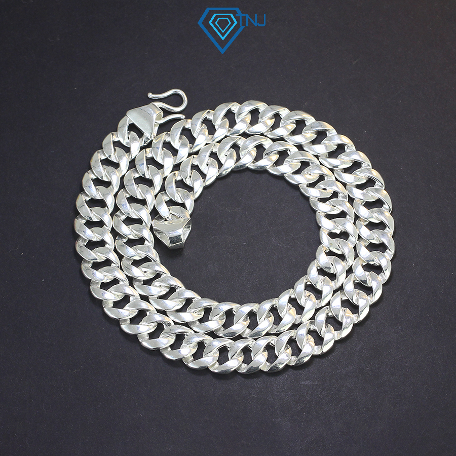 Dây chuyền nam bạc mắt xích tròn trơn bản to cao cấp trọng lượng khoảng 2 cây DCK0088 - Trang Sức TNJ