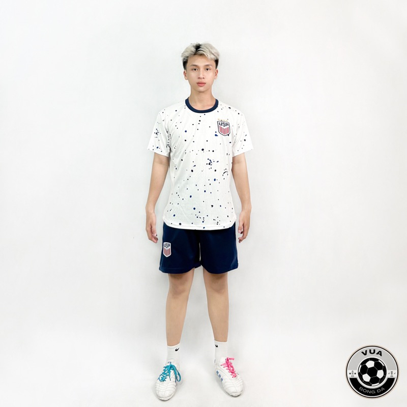 Quần áo bóng đá, đồ đá banh đội tuyển Mỹ vải mè cao cấp thoáng mát không xù lông - VUA BÓNG ĐÁ