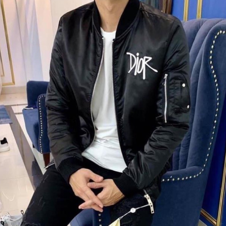 Áo Khoác bomber họa tiết tay khóa và cúc bấm hàng giá cao