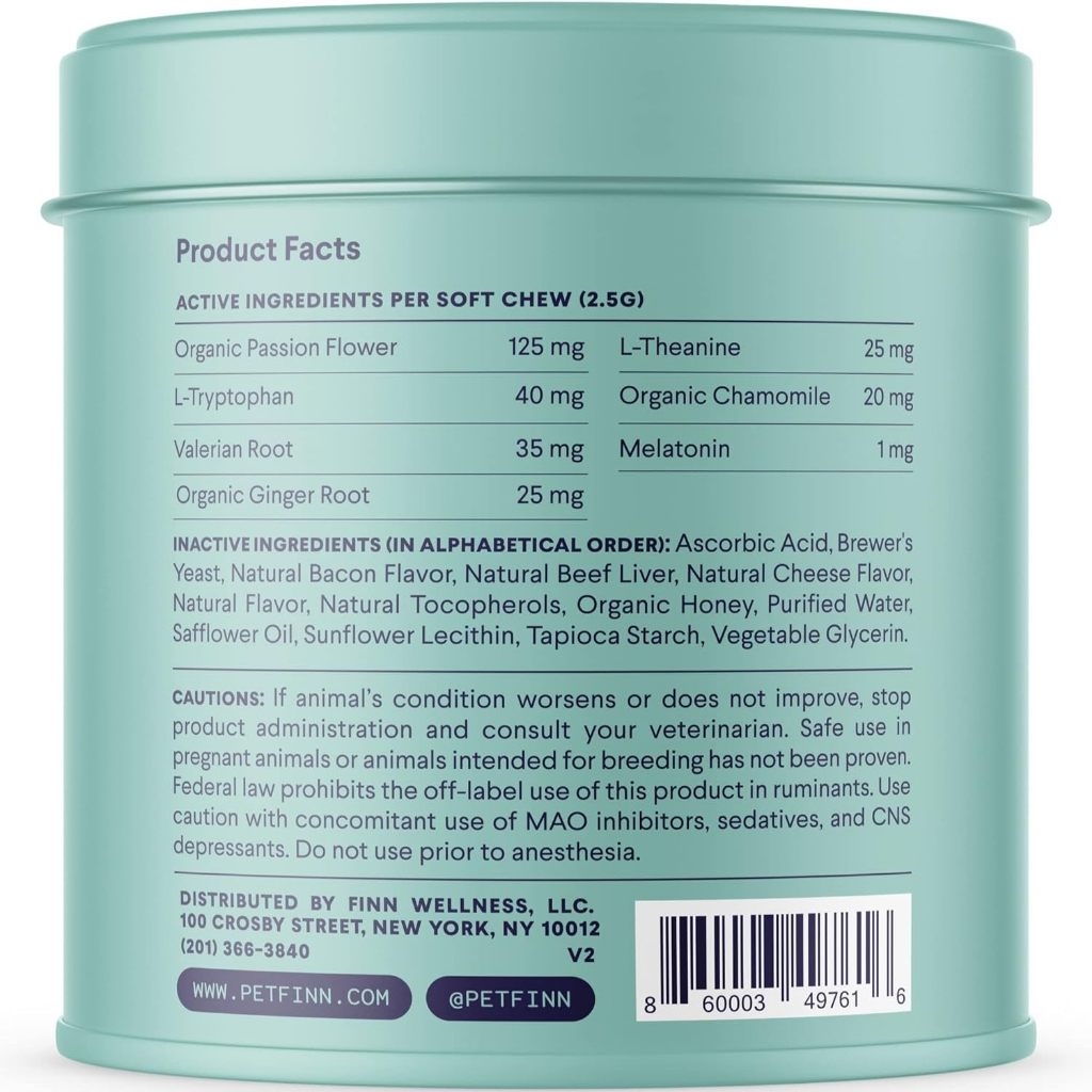 Viên Bổ Nhai Mềm Giảm Căng Thẳng Cho Chó, Finn Calming Aid, Hỗ Trợ Thư Giãn, Ngủ Ngon, Giảm Stress