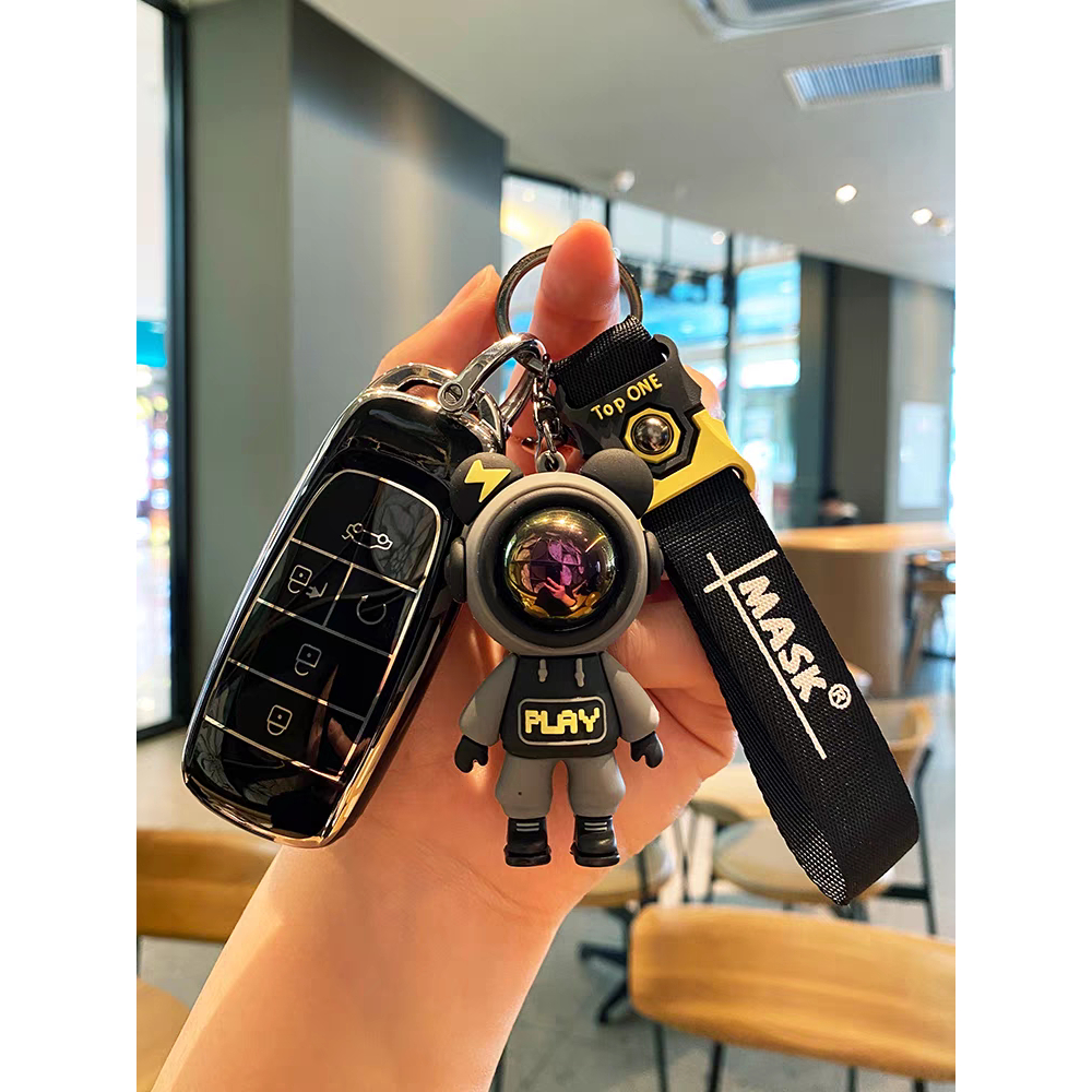 Móc khóa silicon cao cấp phi hành gia loại to, móc khóa hoạt hình gấu cute dễ thương