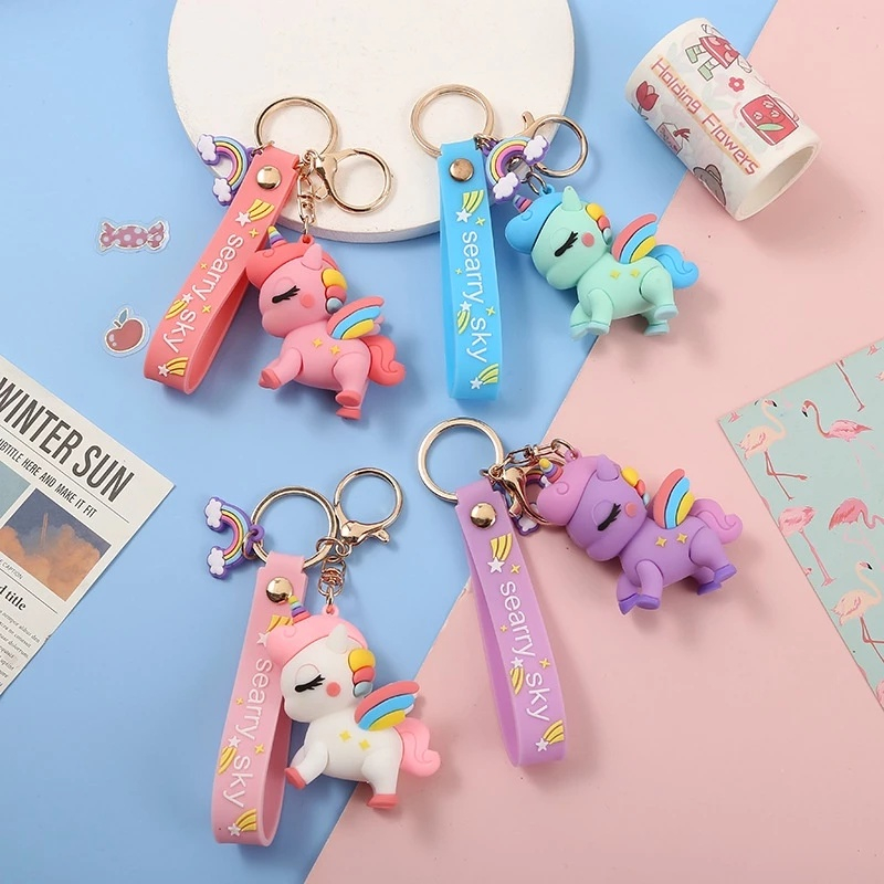 Móc khóa bằng PVC hình kì lân, phụ kiện móc balo túi sách cho nam và nữ cao cấp