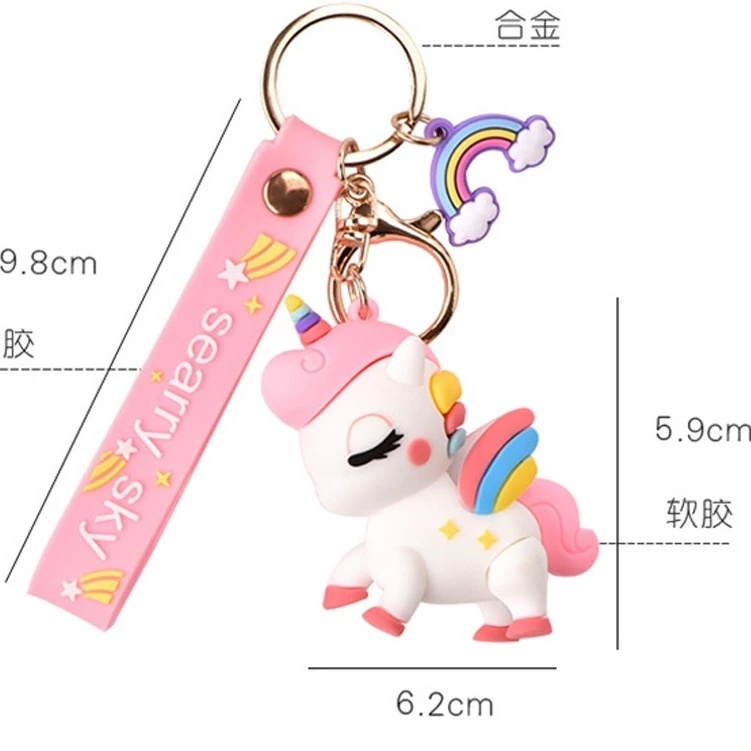 Móc khóa bằng PVC hình kì lân, phụ kiện móc balo túi sách cho nam và nữ cao cấp