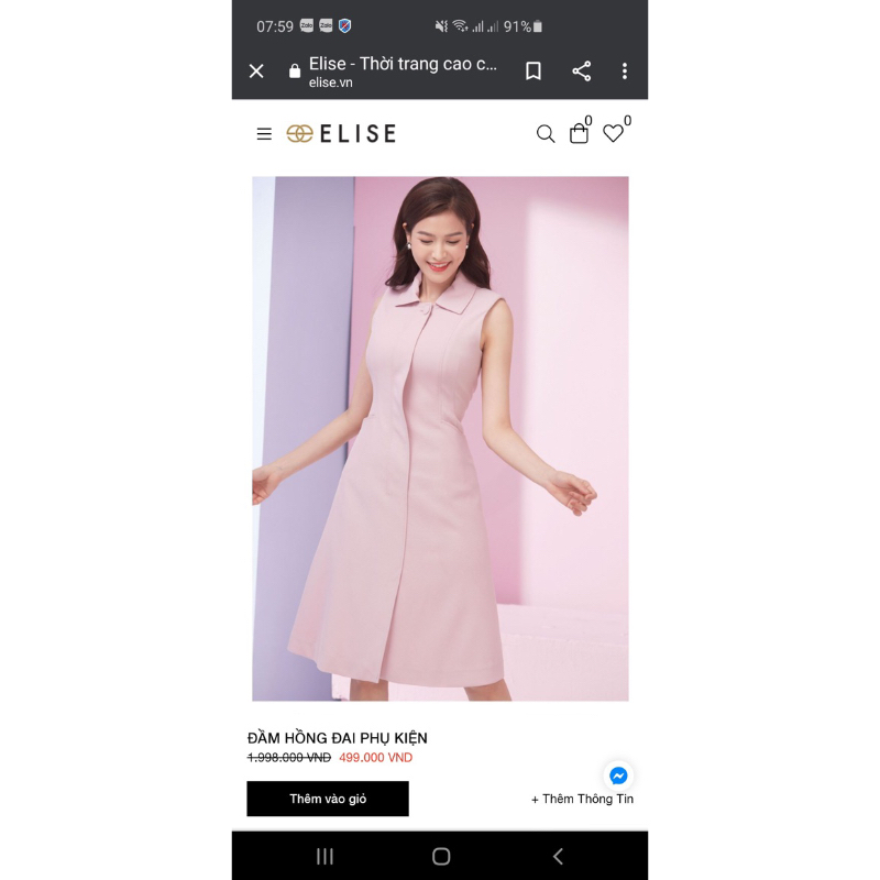 Váy Elise newtag size S