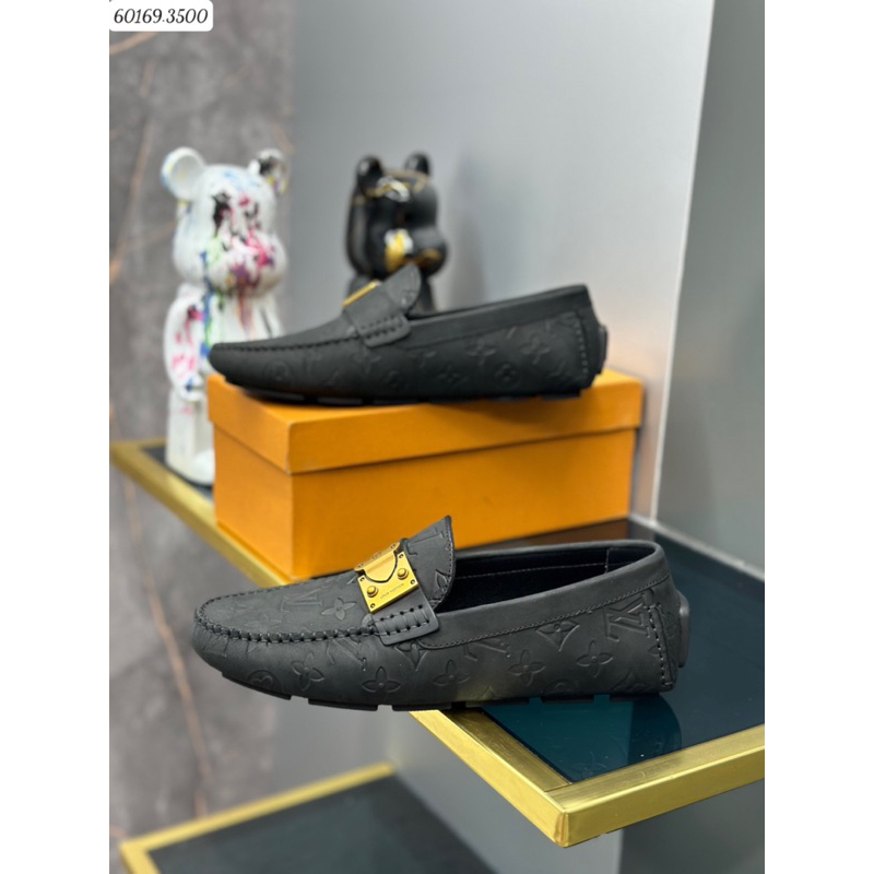 Giày lười nam da bò LV bản khoá cao cấp mới nhất 2023