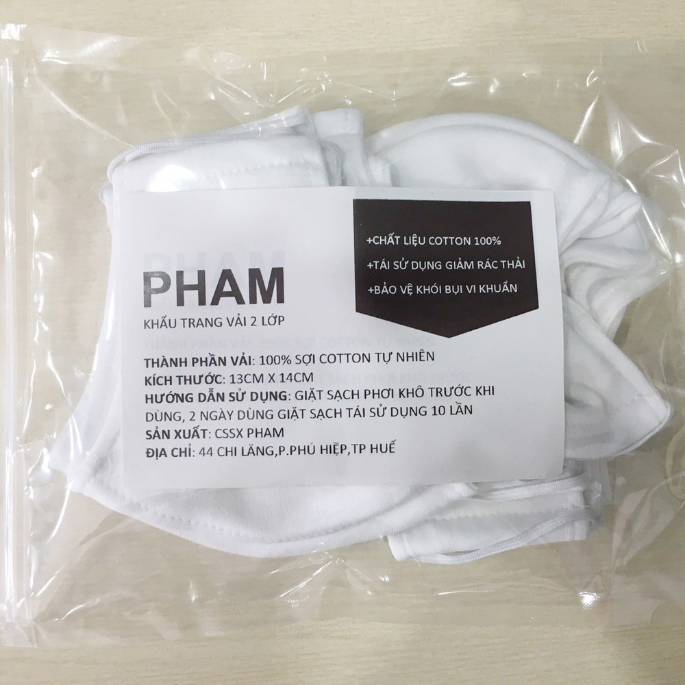 KHẨU TRANG VẢI COTTON 2 LỚP