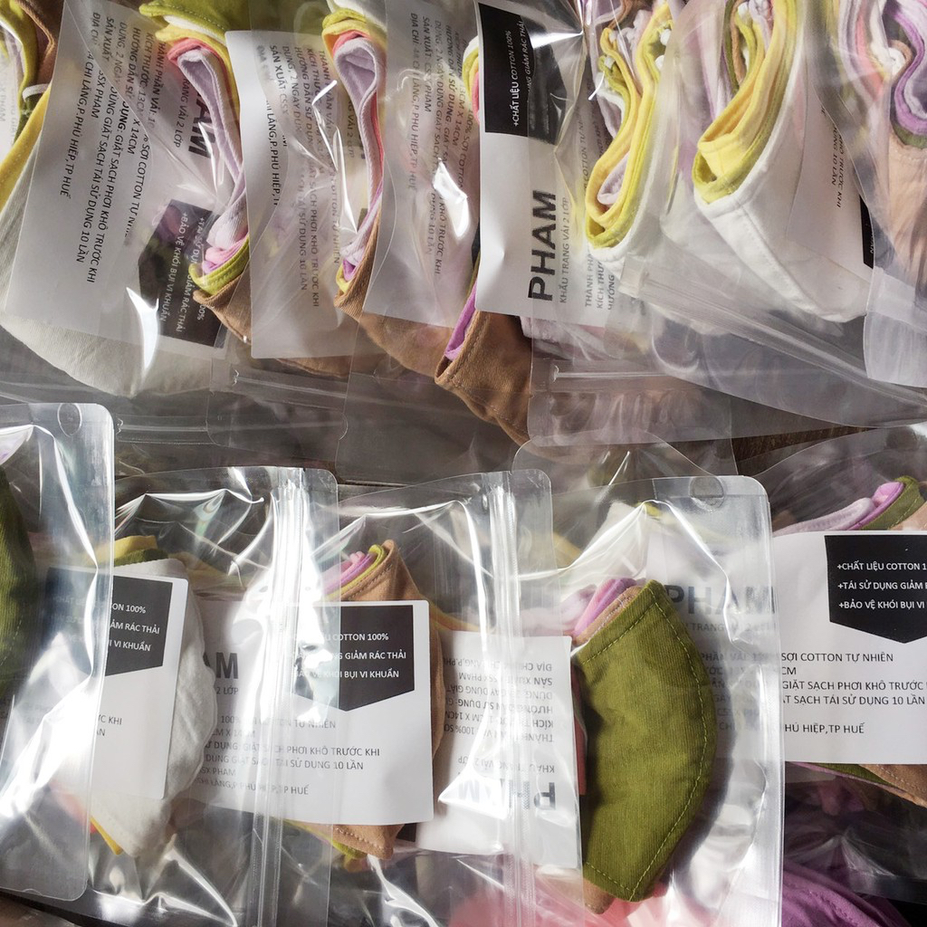 KHẨU TRANG VẢI COTTON 2 LỚP
