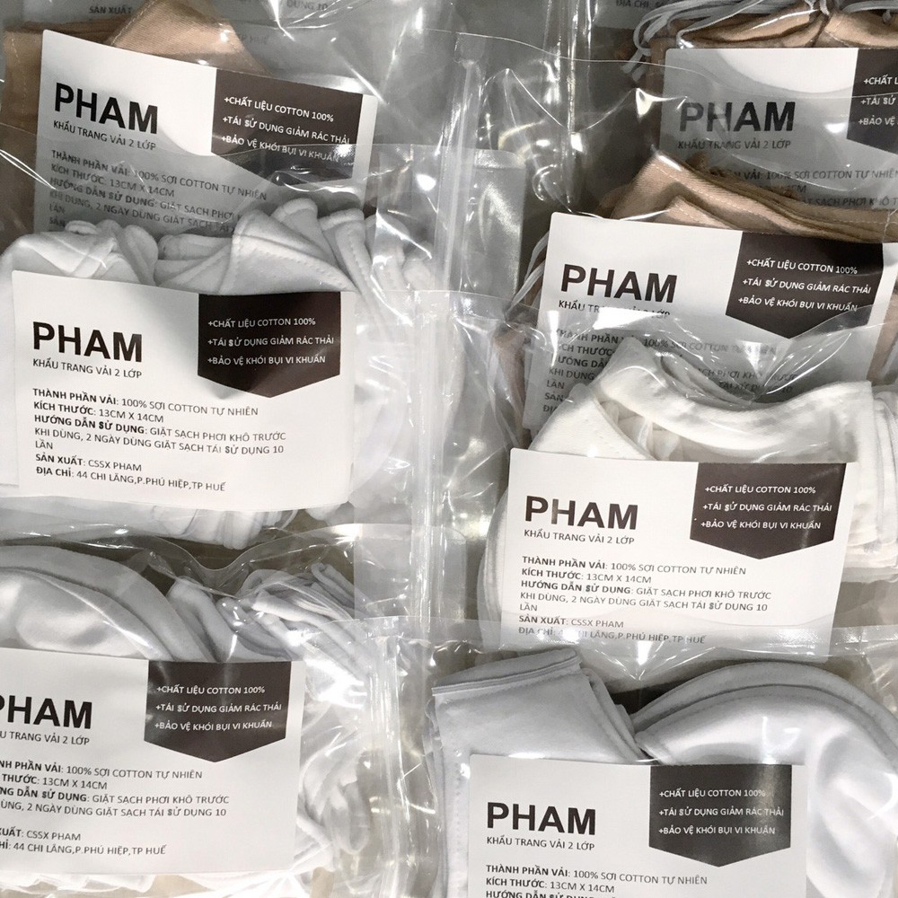 KHẨU TRANG VẢI COTTON 2 LỚP